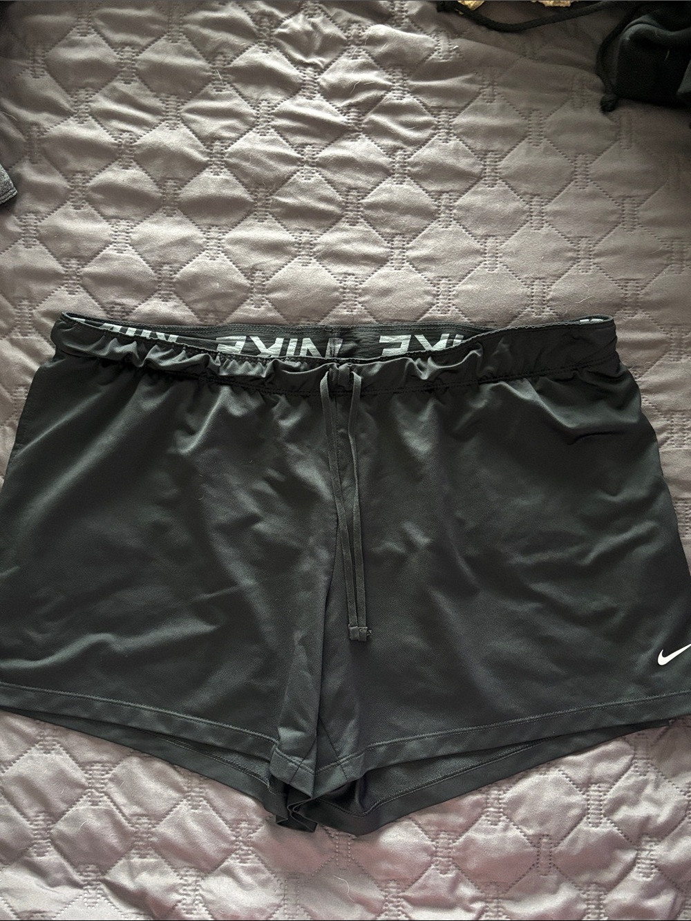 Nike Black Women's Athletic Shorts with Waistband Logo